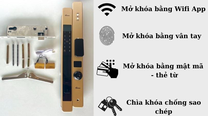 Khóa điện tử Demax SL801 CG APP Wifi đa dạng mở khóa